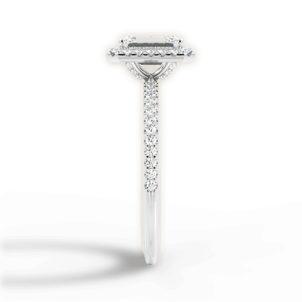 Joanne Emerald Cut Lab Grown Diamond 14Kt White Gold Engagement Ring - View 4