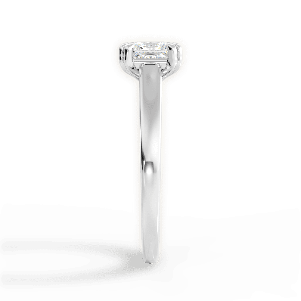 Anna Princess Cut Lab Grown Diamond 18Kt White Gold Engagement Ring - View 3