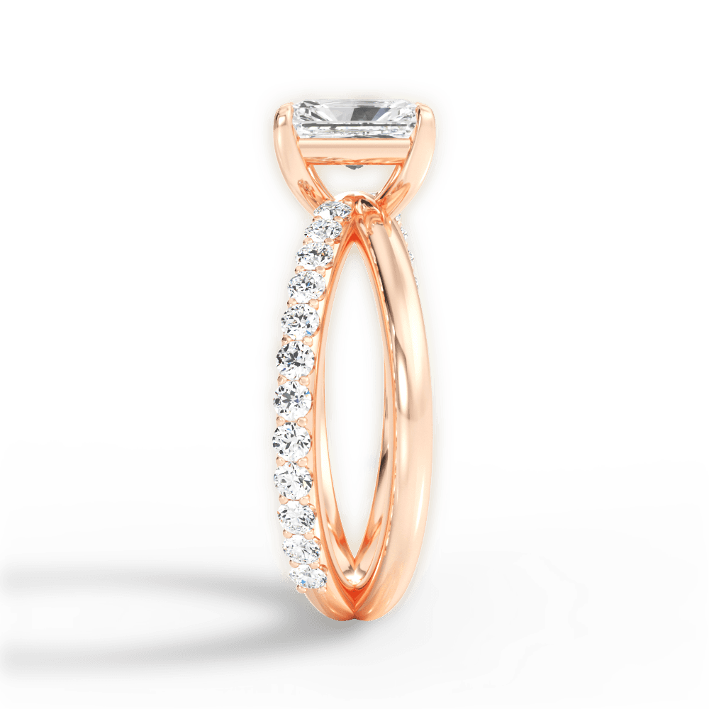 Jennifer Radiant Cut Lab Grown Diamond 18Kt Rose Gold Engagement Ring - View 4
