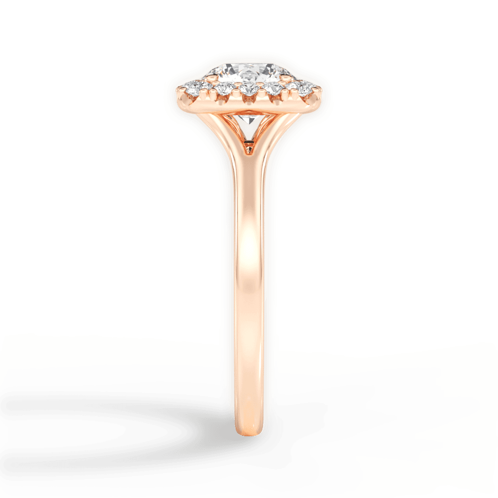 Geneva Round Cut Lab Grown Diamond 18Kt Rose Gold Engagement Ring - View 3