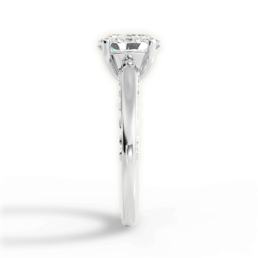 Annette Oval Cut Lab Grown Diamond 18Kt White Gold Engagement Ring - View 4