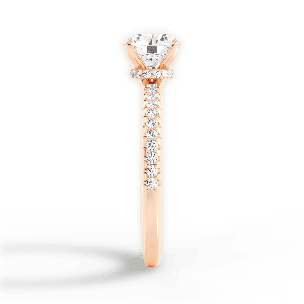 Giselle Round Cut Lab Grown Diamond 18Kt Rose Gold Engagement Ring - View 4