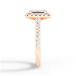 Ingrid Emerald Cut Lab Grown Diamond 18Kt Rose Gold Engagement Ring - View 4
