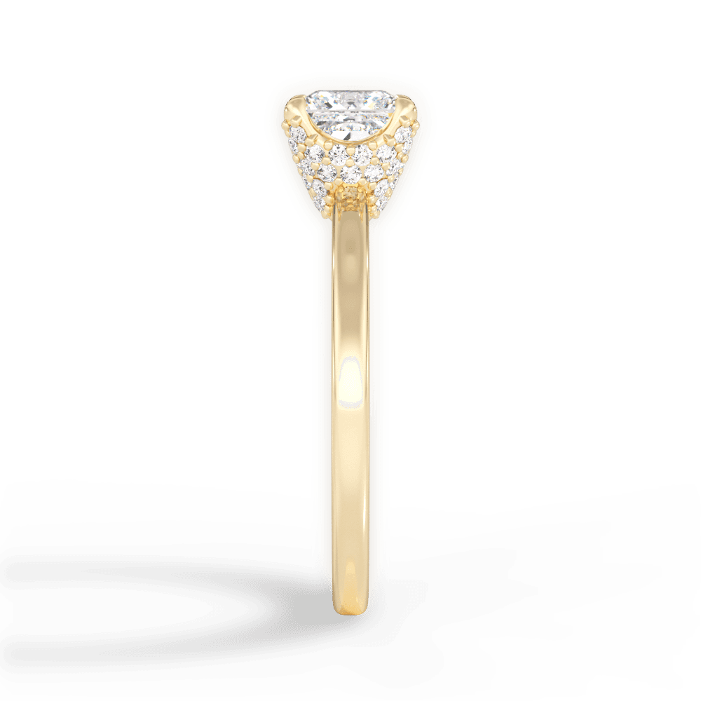 Gemma Princess Cut Lab Grown Diamond 18Kt Yellow Gold Engagement Ring - View 4