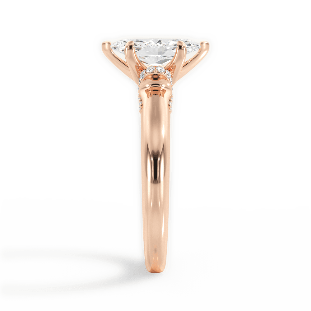 Florence Marquise Cut Lab Grown Diamond 18Kt Rose Gold Engagement Ring - View 4