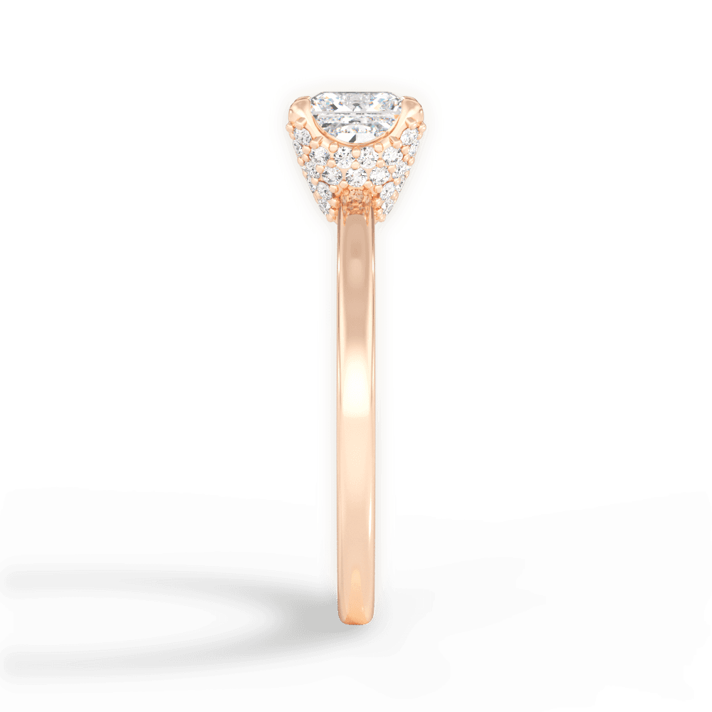 Gemma Princess Cut Lab Grown Diamond 18Kt Rose Gold Engagement Ring - View 4