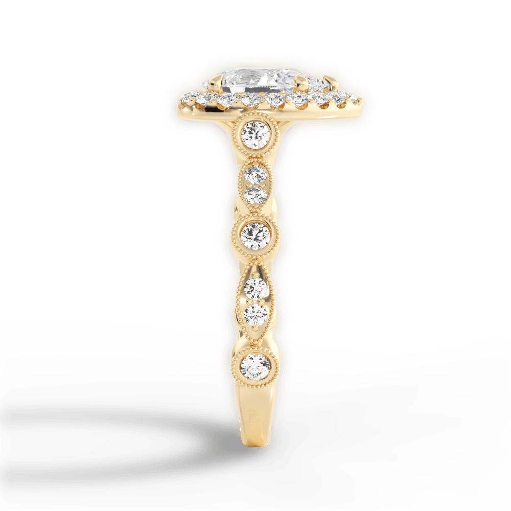 Irene Pear Cut Lab Grown Diamond 18Kt Yellow Gold Engagement Ring - View 3