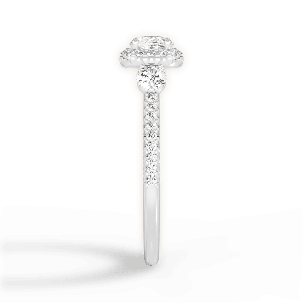 Kara Cushion Cut Lab Grown Diamond Platinum Engagement Ring - View 4