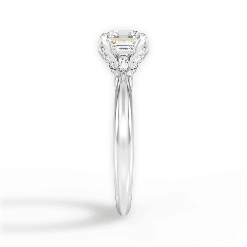 Elaine Asscher Cut Lab Grown Diamond 14Kt White Gold Engagement Ring - View 4