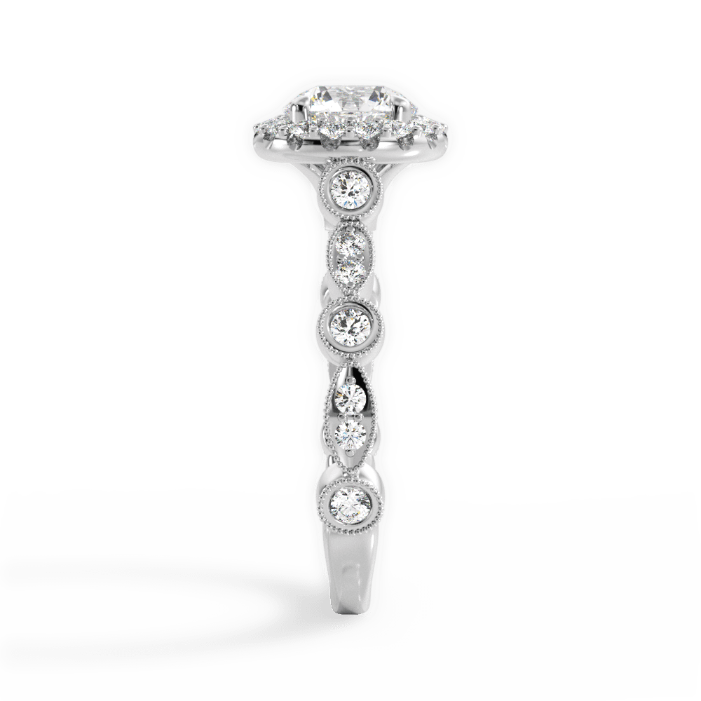 Irene Round Cut Lab Grown Diamond 18Kt White Gold Engagement Ring - View 4
