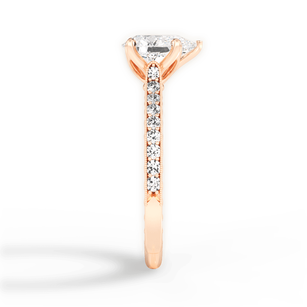 Gilda Pear Cut Lab Grown Diamond 18Kt Rose Gold Engagement Ring - View 4
