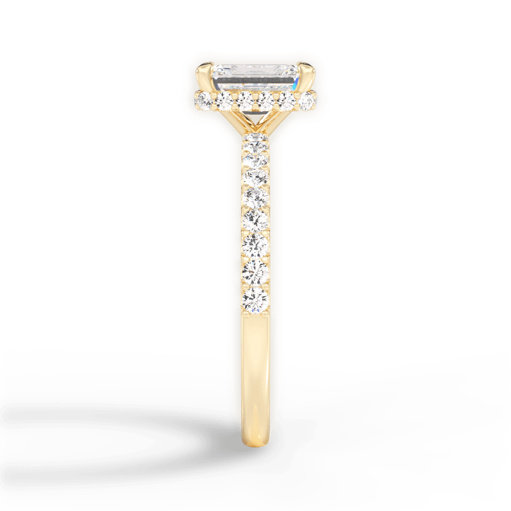 Isabella Emerald Cut Lab Grown Diamond 18Kt Yellow Gold Engagement Ring - View 3