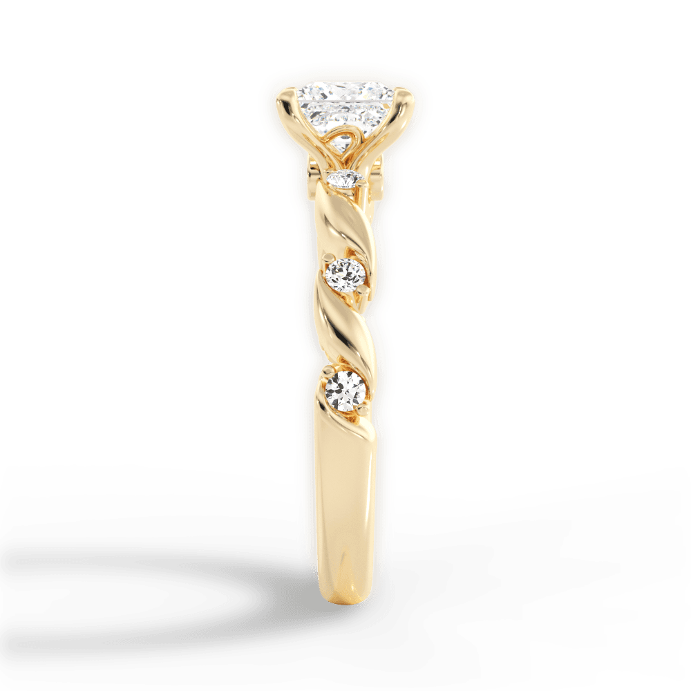 Emma Princess Cut Lab Grown Diamond 18Kt Yellow Gold Engagement Ring - View 4