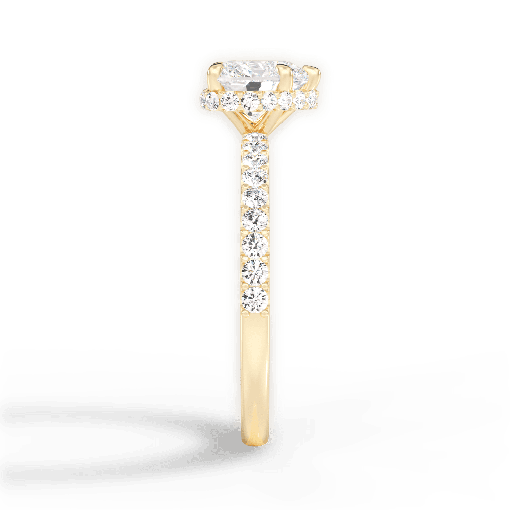 Isabella Heart Cut Lab Grown Diamond 18Kt Yellow Gold Engagement Ring - View 3