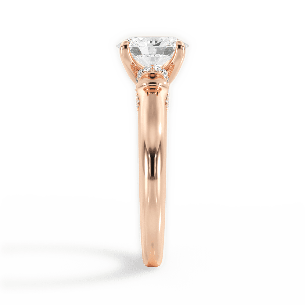 Florence Oval Cut Lab Grown Diamond 18Kt Rose Gold Engagement Ring - View 3