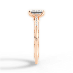 Christina Emerald Cut Lab Grown Diamond 18Kt Rose Gold Engagement Ring - View 2