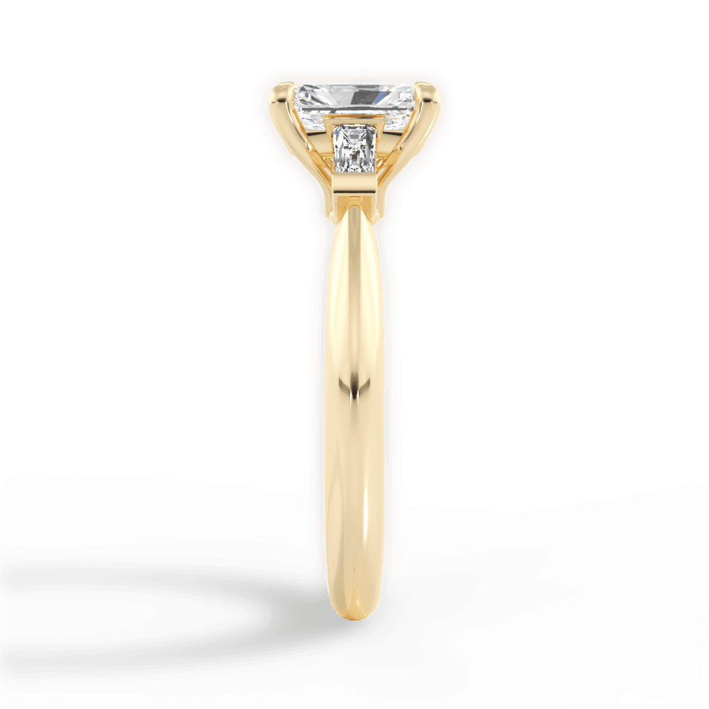 Emily Radiant Cut Lab Grown Diamond 18Kt Yellow Gold Engagement Ring - View 4