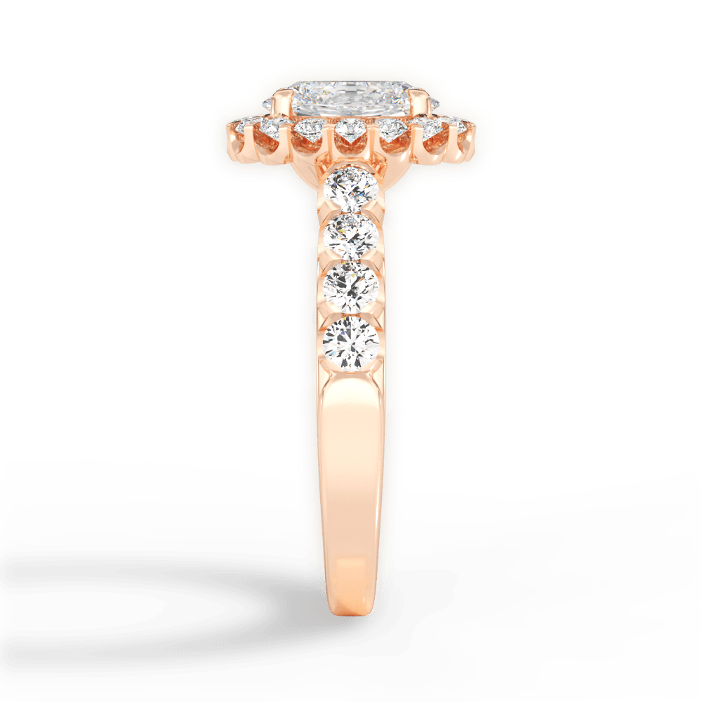 Lacey Oval Cut Lab Grown Diamond 18Kt Rose Gold Engagement Ring - View 3