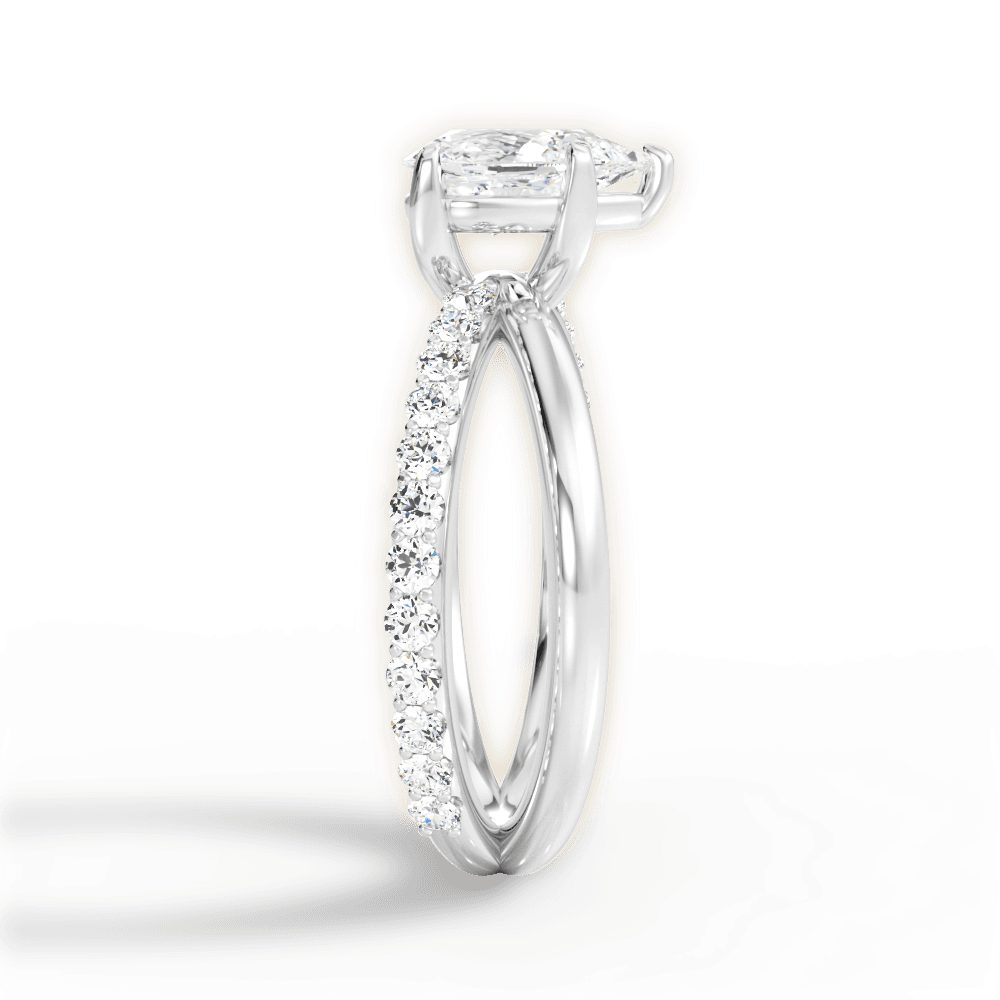 Jennifer Pear Cut Lab Grown Diamond Platinum Engagement Ring - View 4