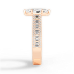 Lynn Marquise Cut Lab Grown Diamond 18Kt Rose Gold Engagement Ring - View 2