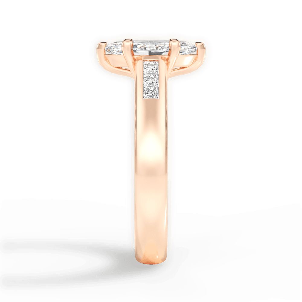 Brittany Marquise Cut Lab Grown Diamond 18Kt Rose Gold Engagement Ring - View 4