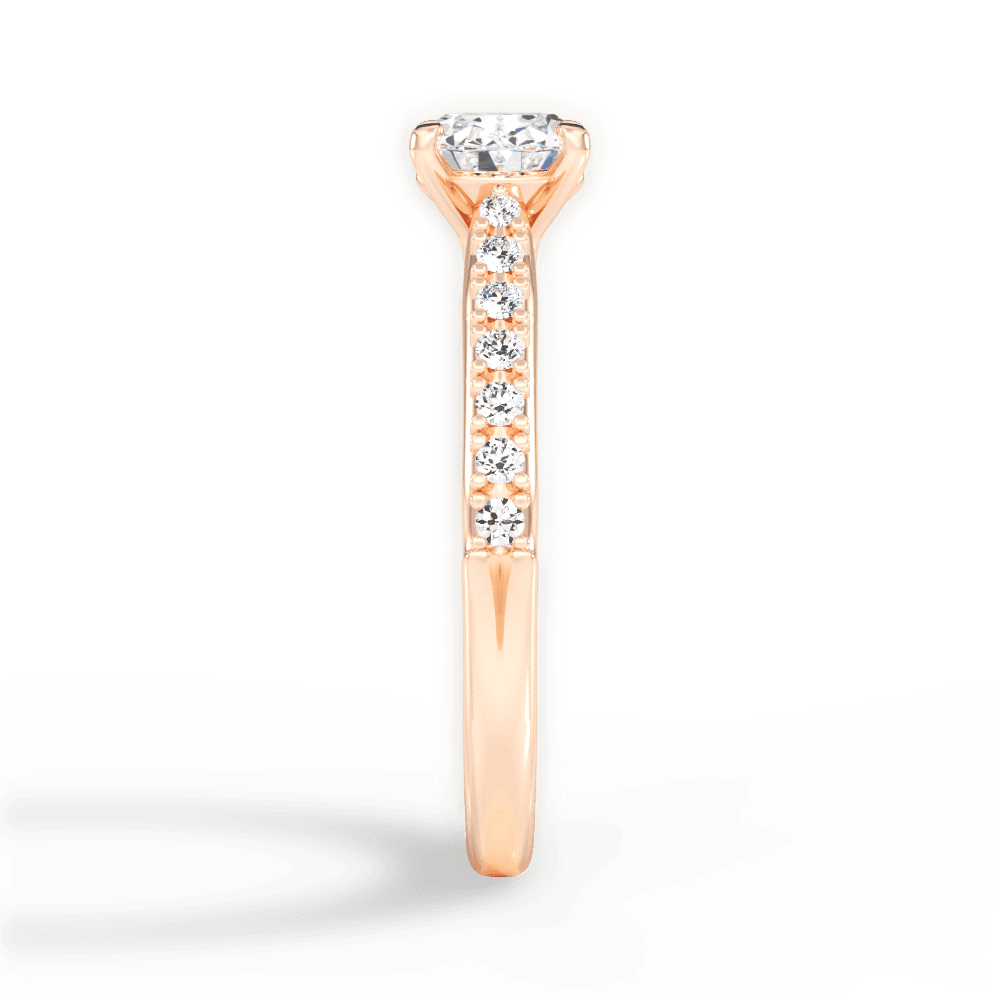 Diane Oval Cut Lab Grown Diamond 18Kt Rose Gold Engagement Ring - View 2