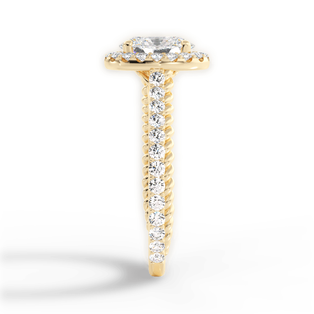 Kim Oval Cut Lab Grown Diamond 18Kt Yellow Gold Engagement Ring - View 2