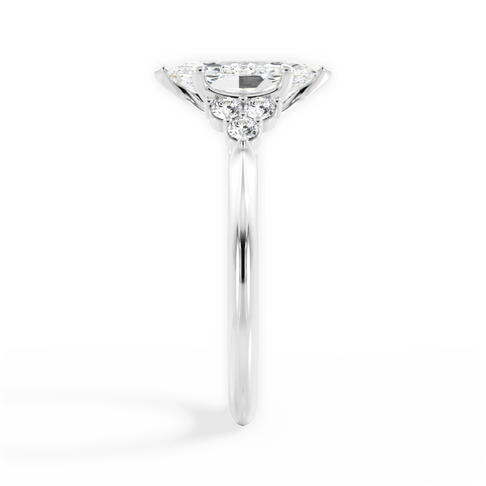 Celeste Marquise Cut Lab Grown Diamond 18Kt White Gold Engagement Ring - View 4