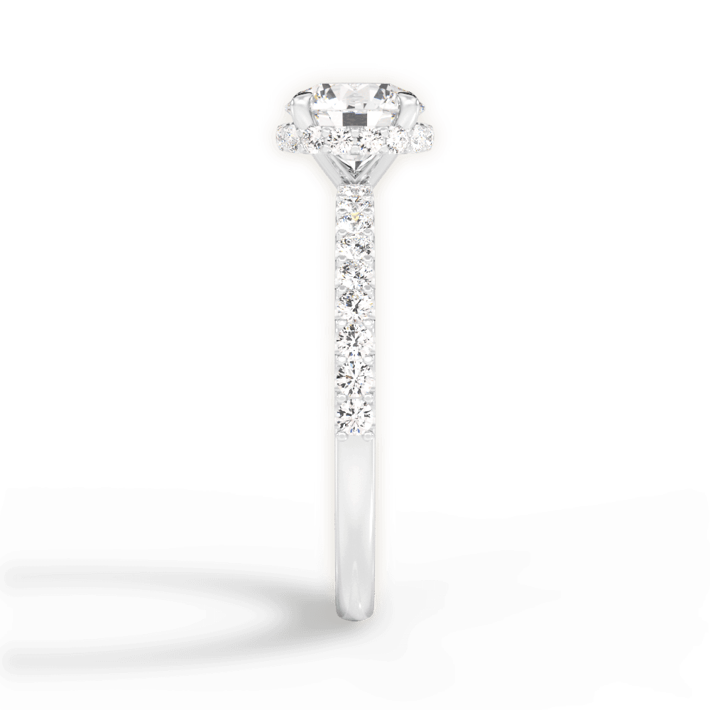 Isabella Round Cut Lab Grown Diamond Platinum Engagement Ring - View 4