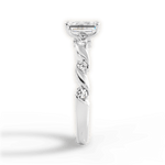 Emma Emerald Cut Lab Grown Diamond 18Kt White Gold Engagement Ring - View 4