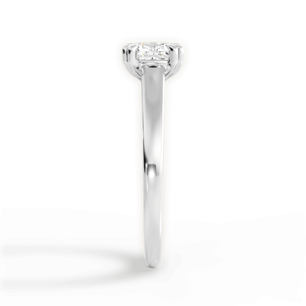 Anna Cushion Cut Lab Grown Diamond Platinum Engagement Ring - View 3