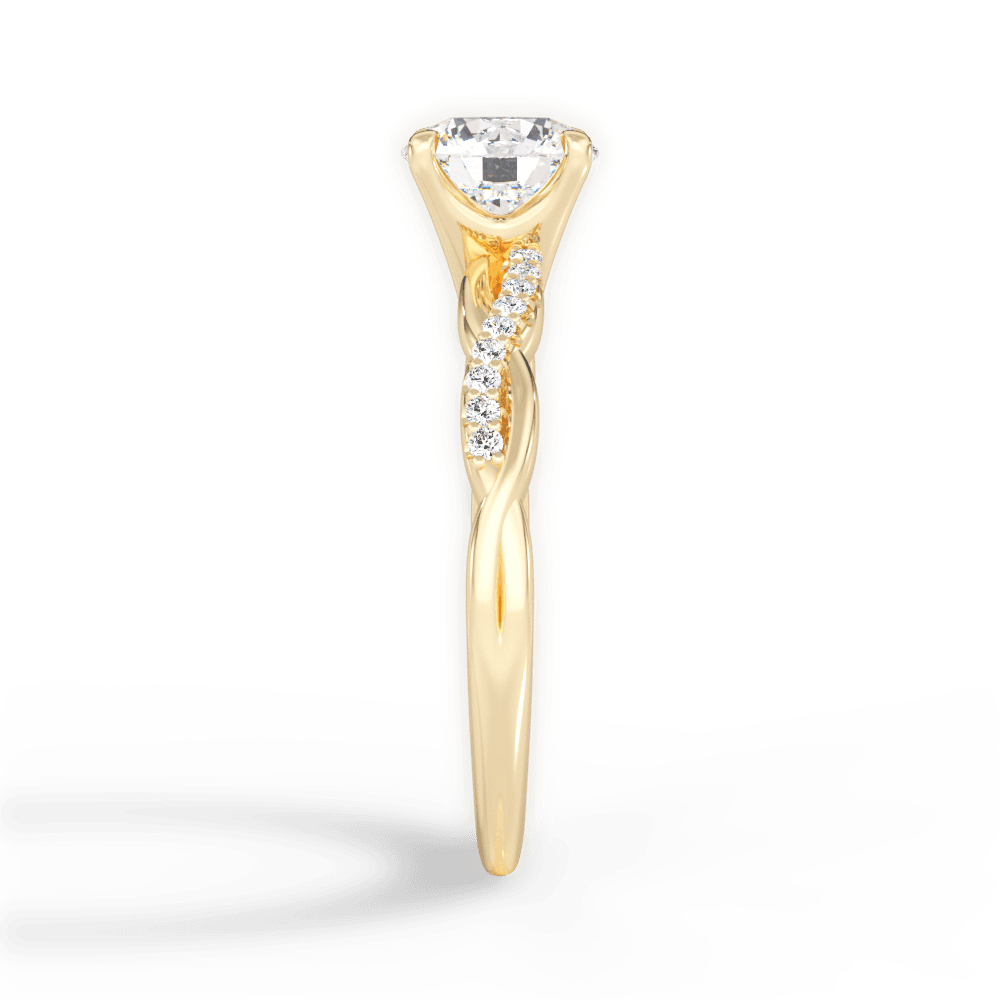 Charlotte Round Cut Lab Grown Diamond 18Kt Yellow Gold Engagement Ring - View 2