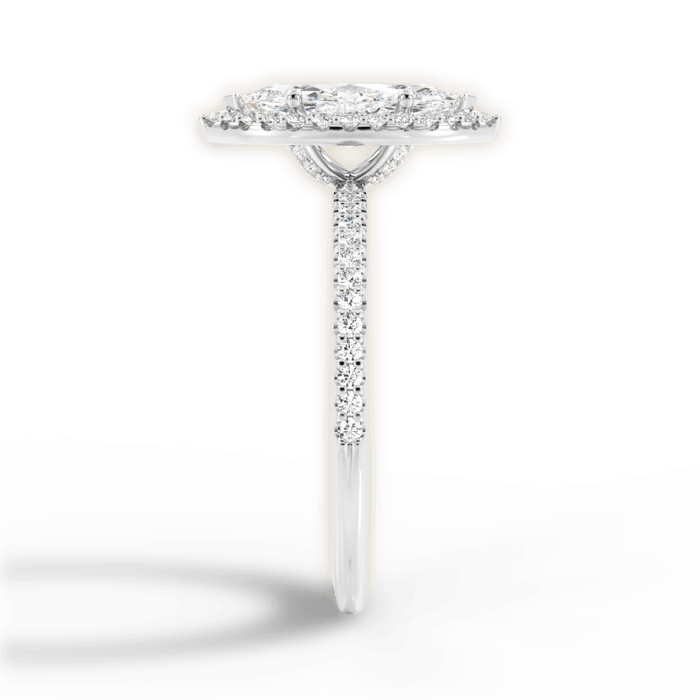 Joanne Marquise Cut Lab Grown Diamond 18Kt White Gold Engagement Ring - View 2