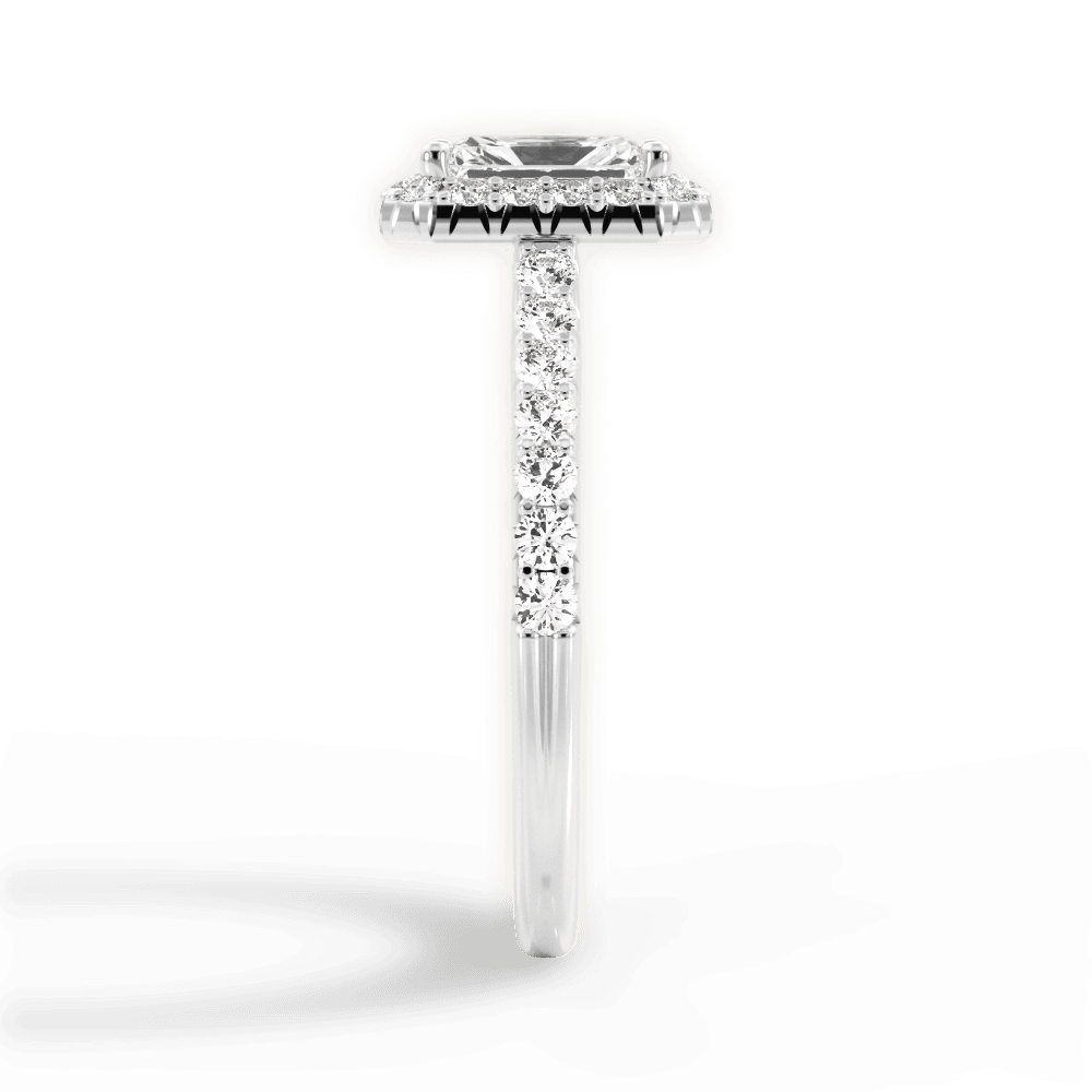 Kathleen Radiant Cut Lab Grown Diamond 14Kt White Gold Engagement Ring - View 2