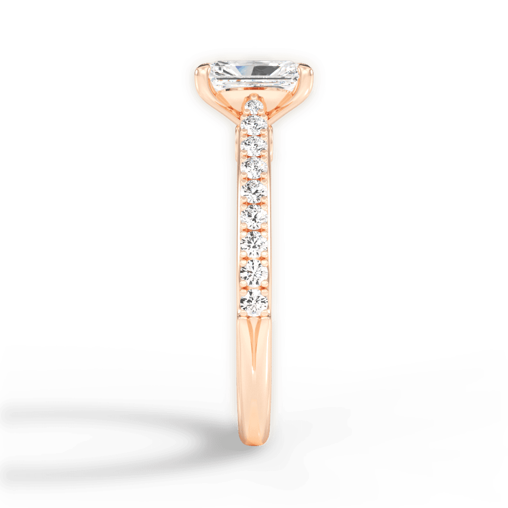 Frances Radiant Cut Lab Grown Diamond 18Kt Rose Gold Engagement Ring - View 2
