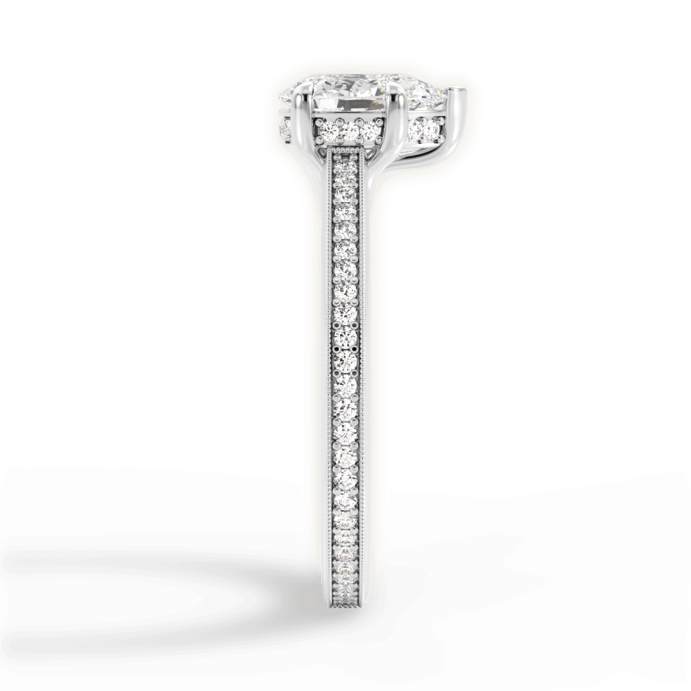 Janet Pear Cut Lab Grown Diamond Platinum Engagement Ring - View 3