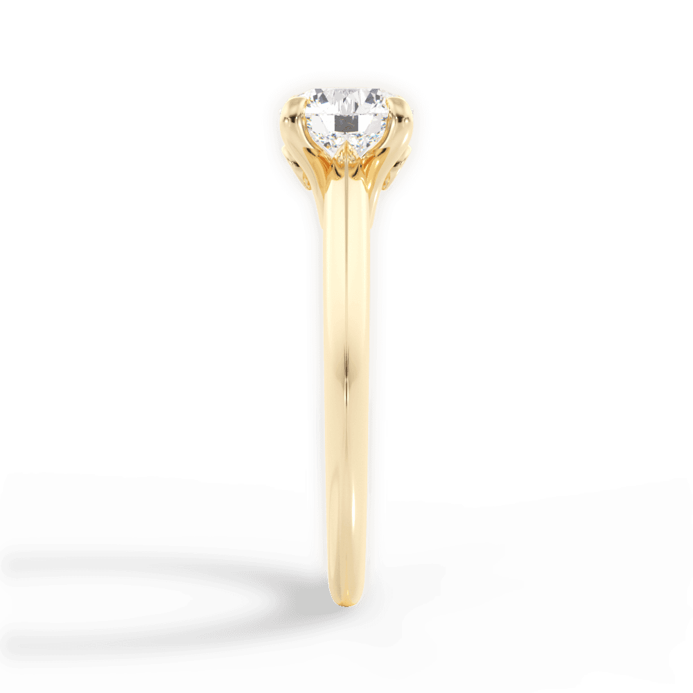 Diana Round Cut Lab Grown Diamond 18Kt Yellow Gold Engagement Ring - View 3