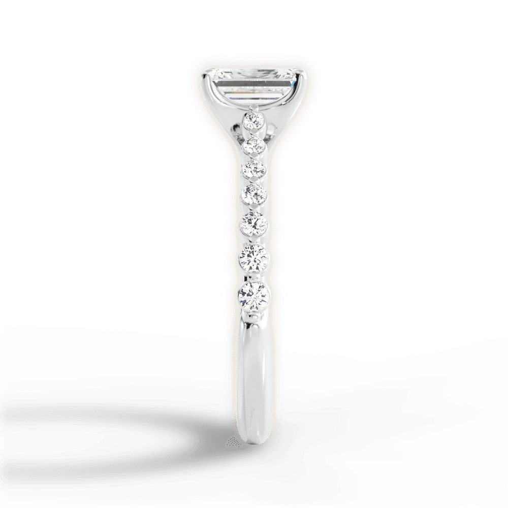 Dana Emerald Cut Lab Grown Diamond Platinum Engagement Ring - View 3