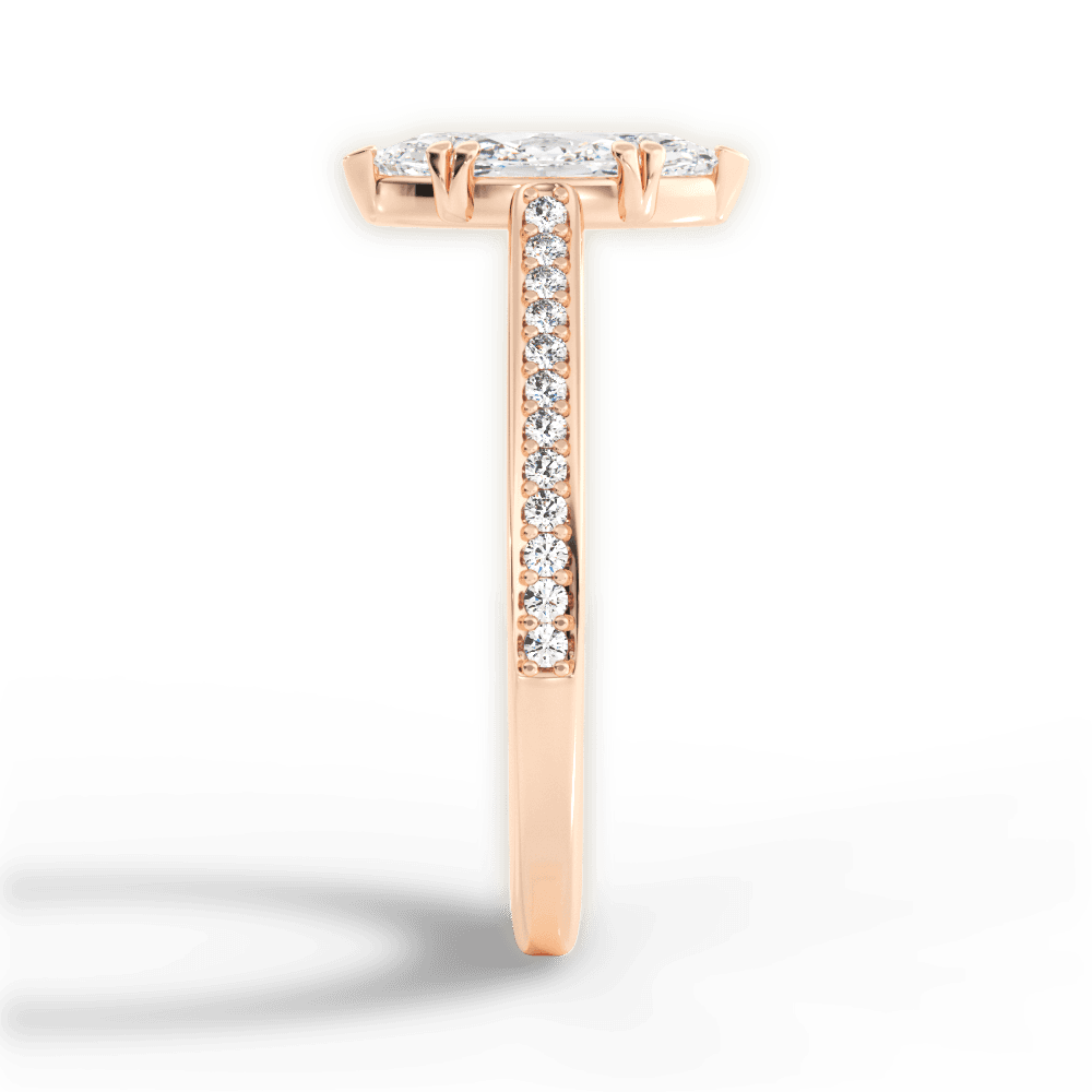 Denise Marquise Cut Lab Grown Diamond 18Kt Rose Gold Engagement Ring - View 2