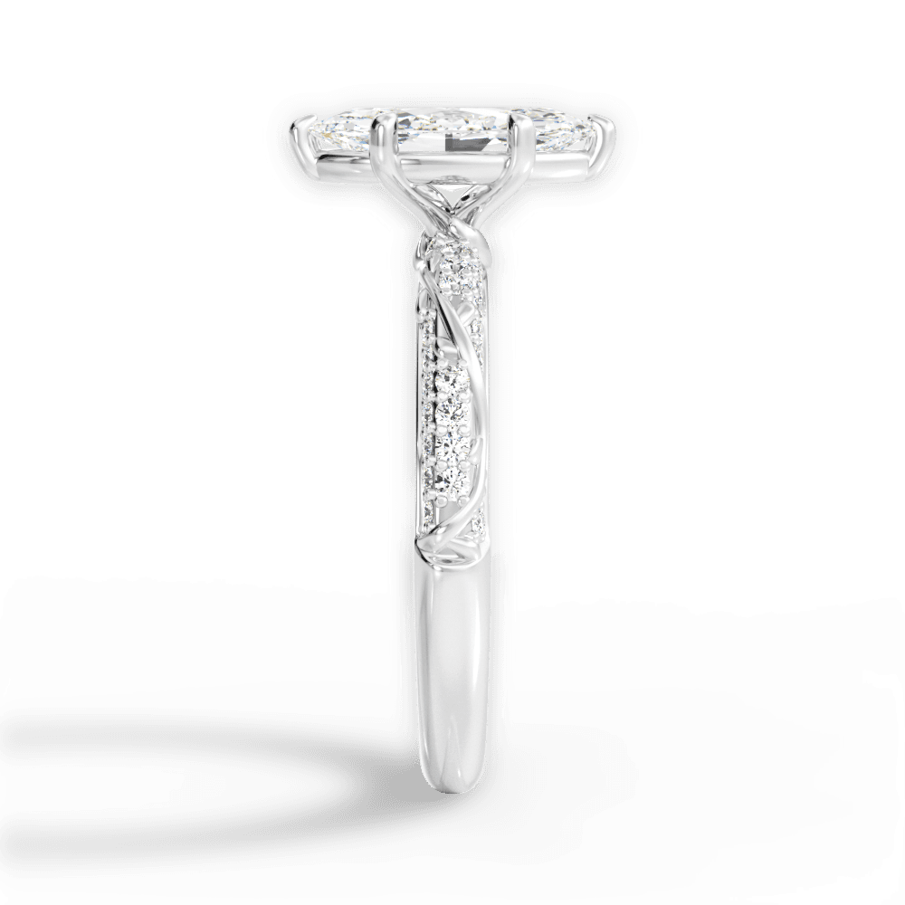Gloria Marquise Cut Lab Grown Diamond 14Kt White Gold Engagement Ring - View 4