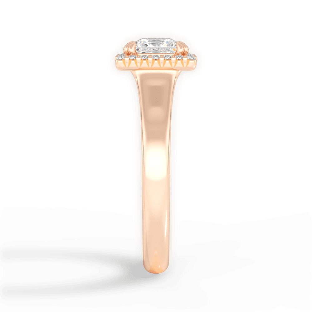 Jasmin Princess Cut Lab Grown Diamond 18Kt Rose Gold Engagement Ring - View 4