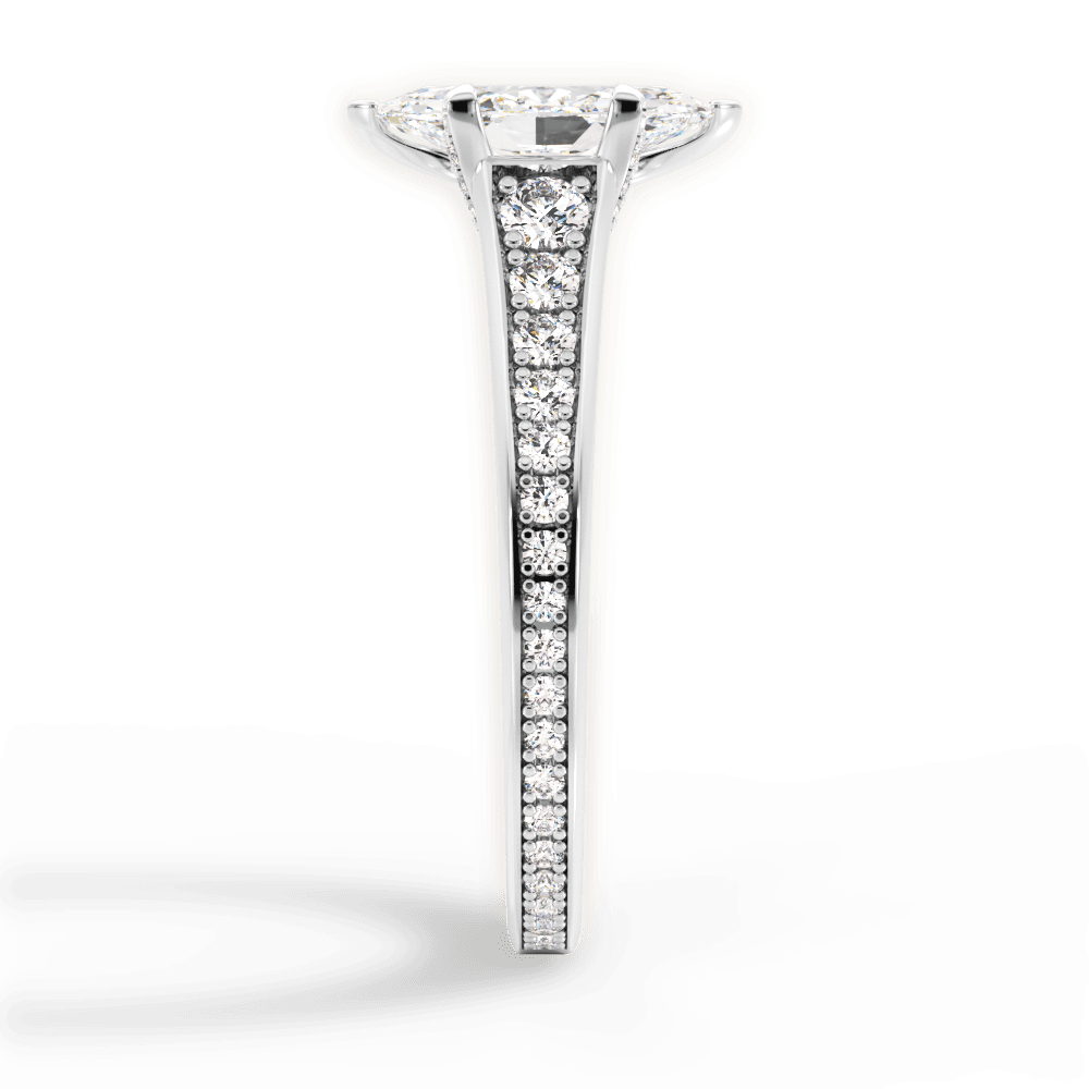 Leslie Marquise Cut Lab Grown Diamond 18Kt White Gold Engagement Ring - View 4