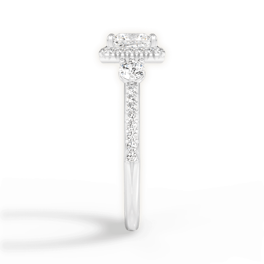 Julia Princess Cut Lab Grown Diamond Platinum Engagement Ring - View 4