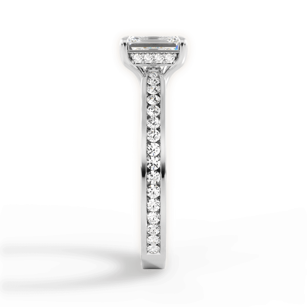 Katelyn Emerald Cut Lab Grown Diamond 14Kt White Gold Engagement Ring - View 4