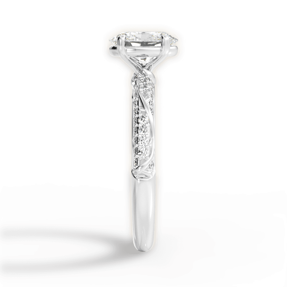 Gloria Oval Cut Lab Grown Diamond Platinum Engagement Ring - View 4