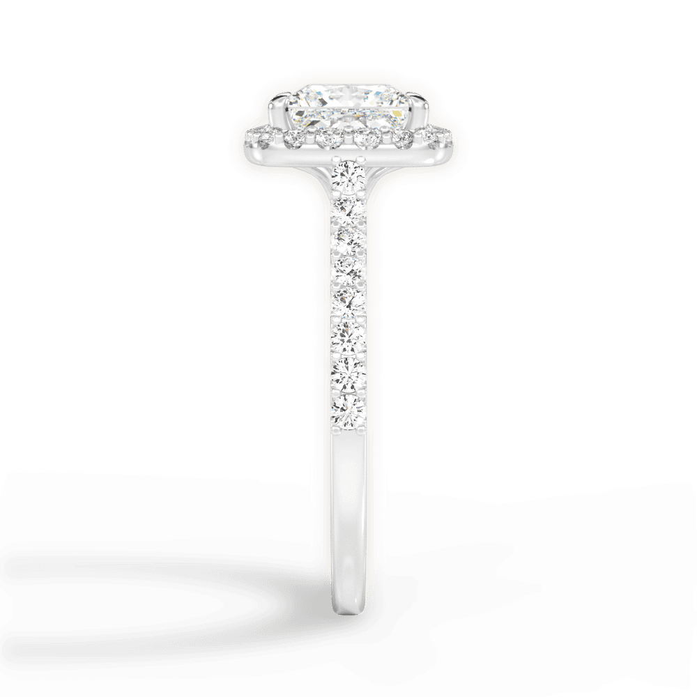 Ingrid Princess Cut Lab Grown Diamond 14Kt White Gold Engagement Ring - View 3