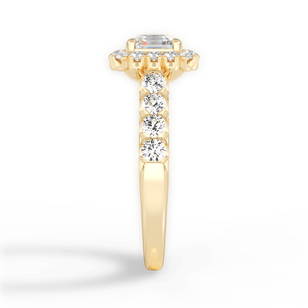 Lacey Asscher Cut Lab Grown Diamond 18Kt Yellow Gold Engagement Ring - View 3