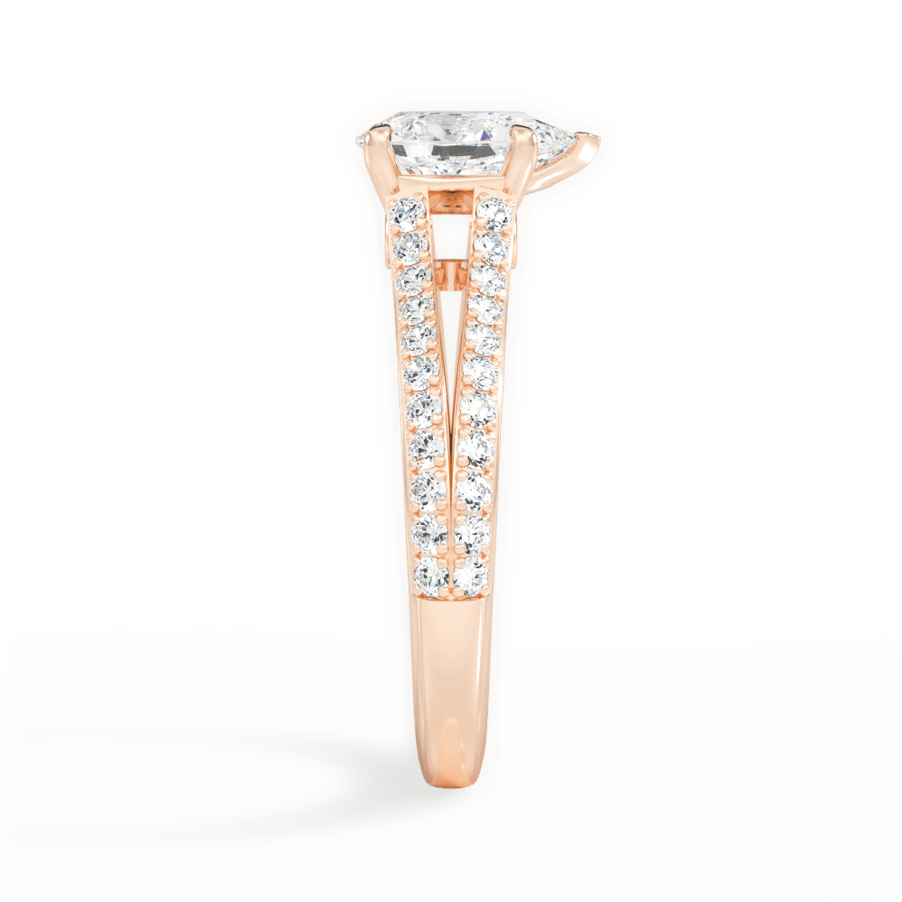 Kendra Pear Cut Lab Grown Diamond 18Kt Rose Gold Engagement Ring - View 2