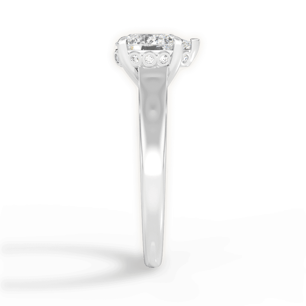 Carol Pear Cut Lab Grown Diamond Platinum Engagement Ring - View 2