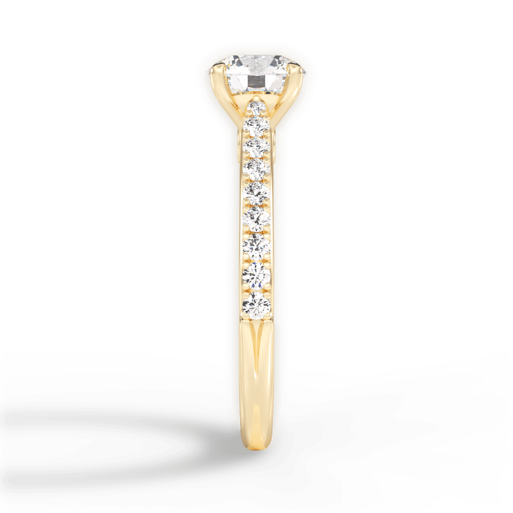 Frances Round Cut Lab Grown Diamond 18Kt Yellow Gold Engagement Ring - View 3